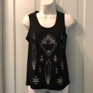 Express black tank with cutouts and Southwest design Size XS